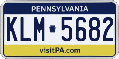 PA license plate KLM5682