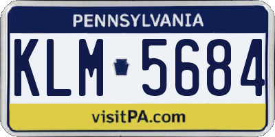 PA license plate KLM5684