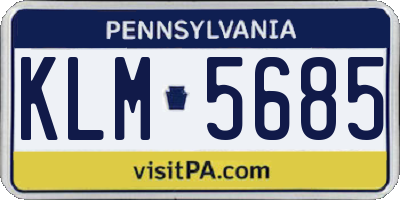PA license plate KLM5685
