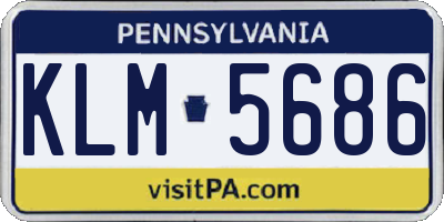 PA license plate KLM5686