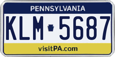 PA license plate KLM5687