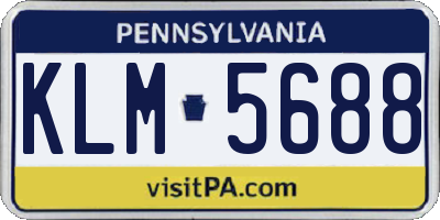 PA license plate KLM5688
