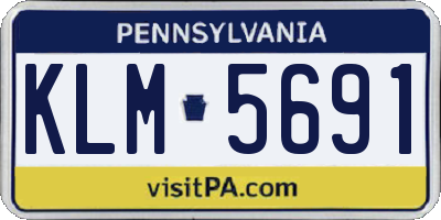 PA license plate KLM5691