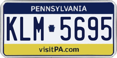 PA license plate KLM5695