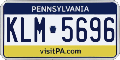 PA license plate KLM5696