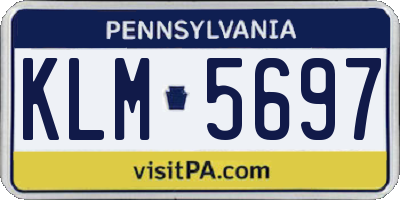PA license plate KLM5697