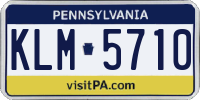 PA license plate KLM5710