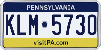 PA license plate KLM5730