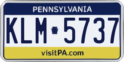 PA license plate KLM5737
