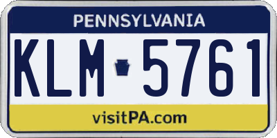 PA license plate KLM5761