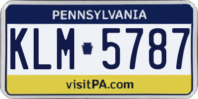 PA license plate KLM5787