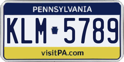 PA license plate KLM5789