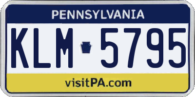 PA license plate KLM5795