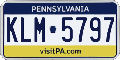 PA license plate KLM5797