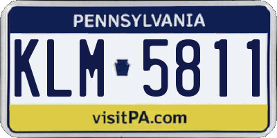PA license plate KLM5811