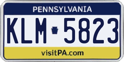 PA license plate KLM5823
