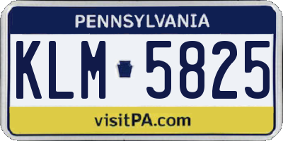 PA license plate KLM5825