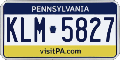 PA license plate KLM5827