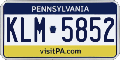 PA license plate KLM5852