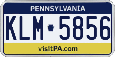 PA license plate KLM5856