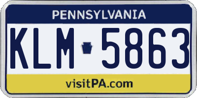 PA license plate KLM5863