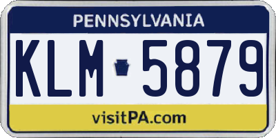 PA license plate KLM5879