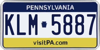 PA license plate KLM5887