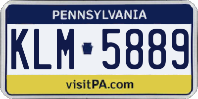 PA license plate KLM5889