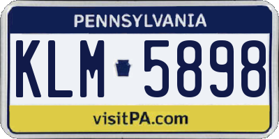 PA license plate KLM5898