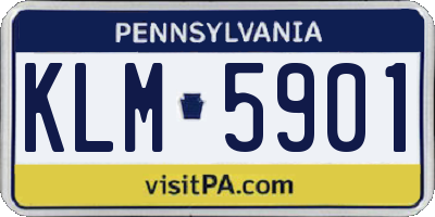 PA license plate KLM5901