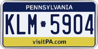 PA license plate KLM5904