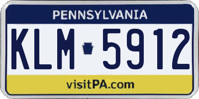 PA license plate KLM5912