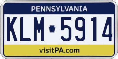 PA license plate KLM5914