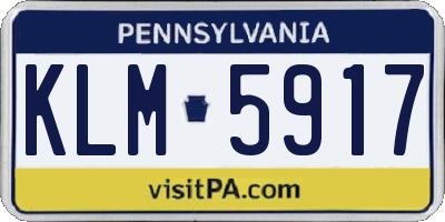 PA license plate KLM5917