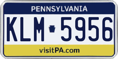PA license plate KLM5956