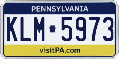 PA license plate KLM5973
