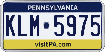 PA license plate KLM5975