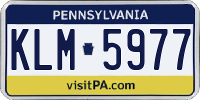 PA license plate KLM5977