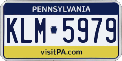 PA license plate KLM5979