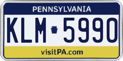 PA license plate KLM5990