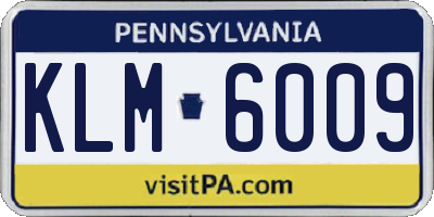 PA license plate KLM6009