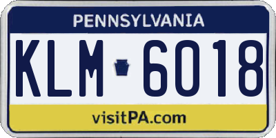 PA license plate KLM6018