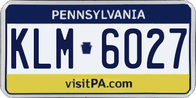 PA license plate KLM6027
