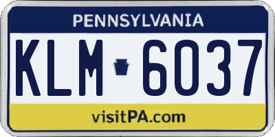 PA license plate KLM6037