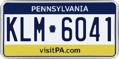 PA license plate KLM6041