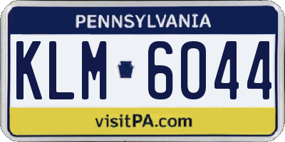PA license plate KLM6044