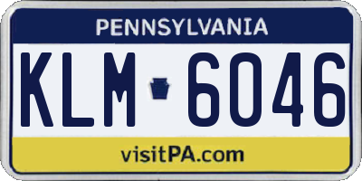 PA license plate KLM6046