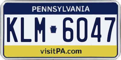 PA license plate KLM6047