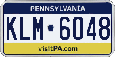 PA license plate KLM6048