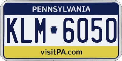 PA license plate KLM6050
